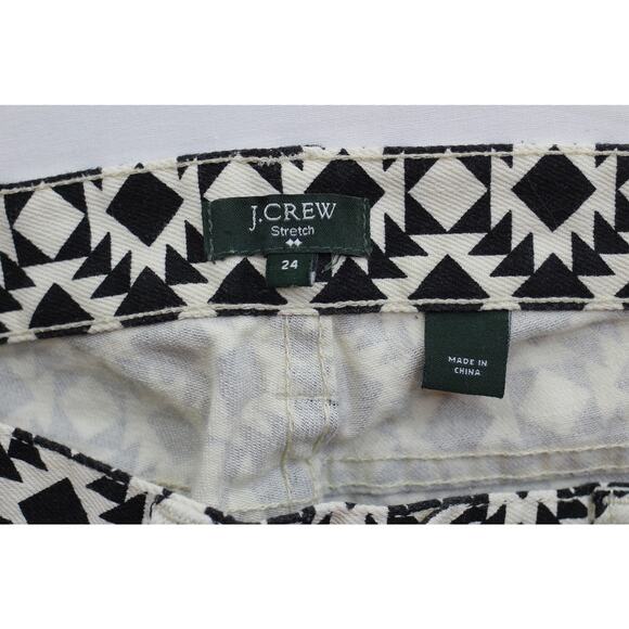 J‎ Crew stretch geometric abstract print trendy y2k toothpick skinny jeans 24 - Picture 3 of 7